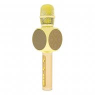 Караоке микрофон беспроводной YS-63 с изменением голоса, золотой