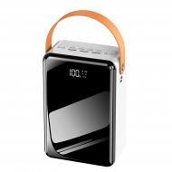 Внешний аккумулятор Power Bank 80000 mAh black glass (USB, Micro, Lighting, Type C)