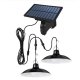 Садовый подвесной светильник на солнечной батарее Olean с 2 лампами, черный